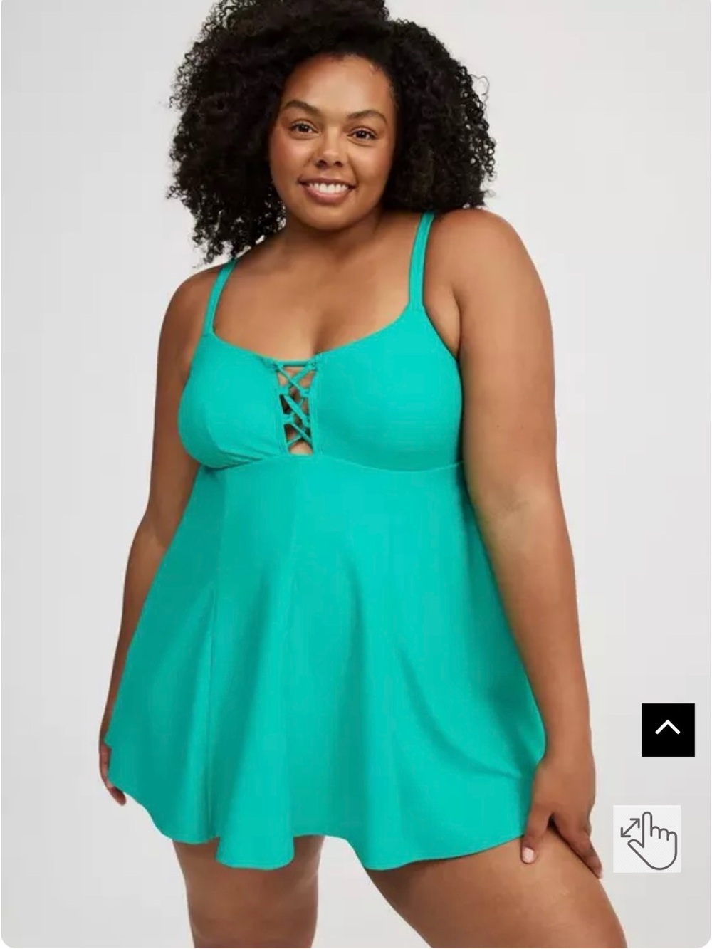 torrid Teal Lace-Up One-Piece Swimdress